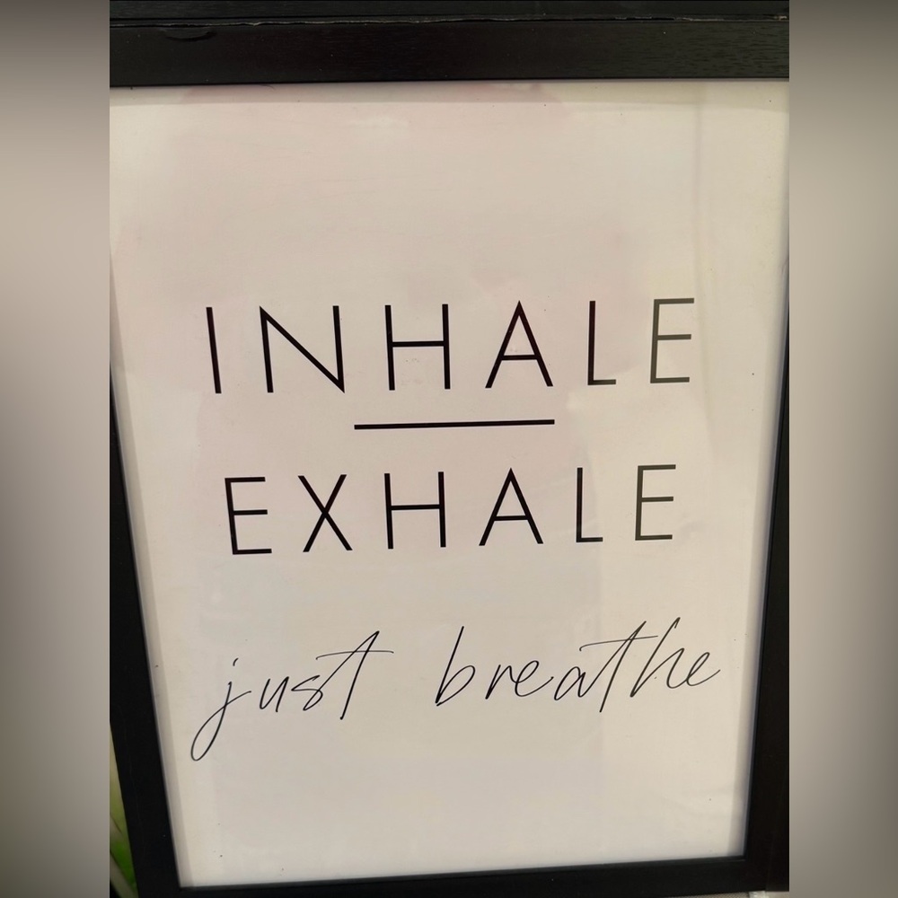 🔲 Inhale / Exhale - Black & White Inspirational Wall Art - No Frame